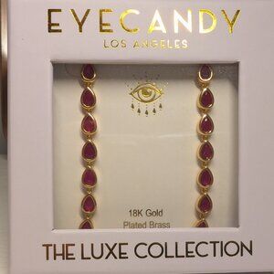 EYE CANDY Luxe Collection Red Fuchsia Dangle Earrings